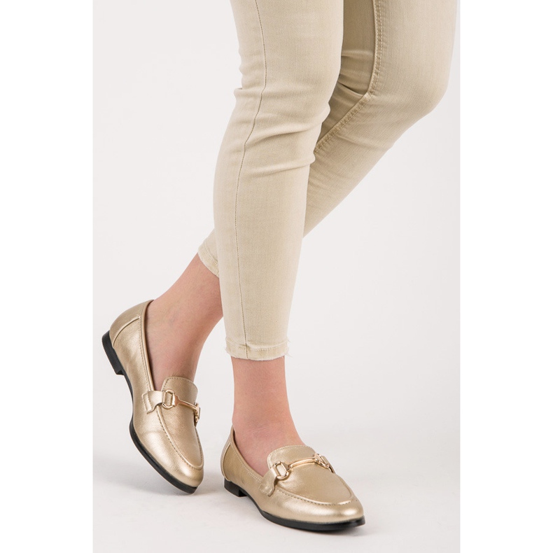 Vices Golden Slip On Loafers 1