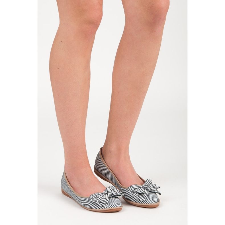 Seastar Ribbed ballerinas with a bow black 1