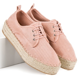 Seastar Openwork espadrilles on the platform pink 1
