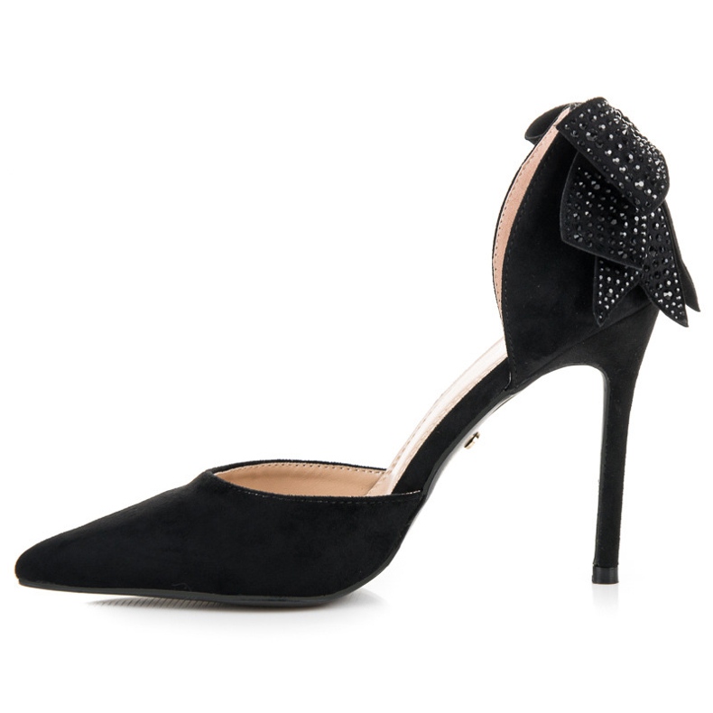 Seastar Suede heels with a bow black 2