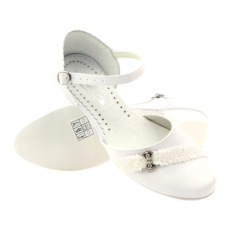 Pumps communion ballerinas Miko 714 white 3
