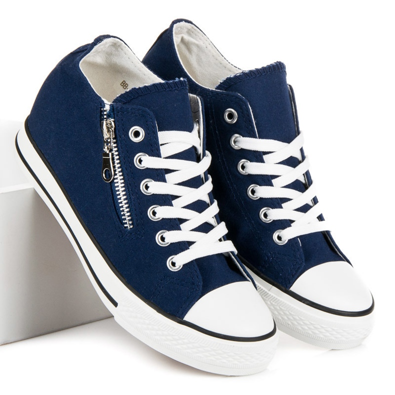 Kayla Tied wedge sneakers blue 2