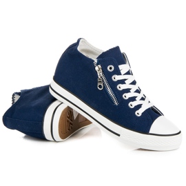 Kayla Tied wedge sneakers blue 1