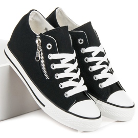 Kayla Tied wedge sneakers black 1