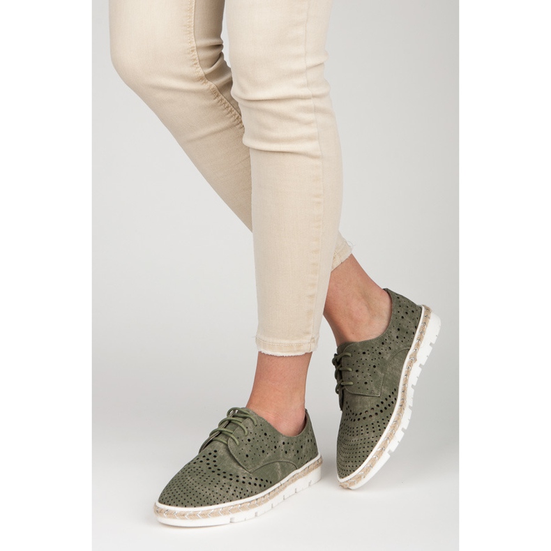 Kylie Openwork Espadrilles green 2