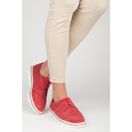 Kylie Openwork Espadrilles red 1