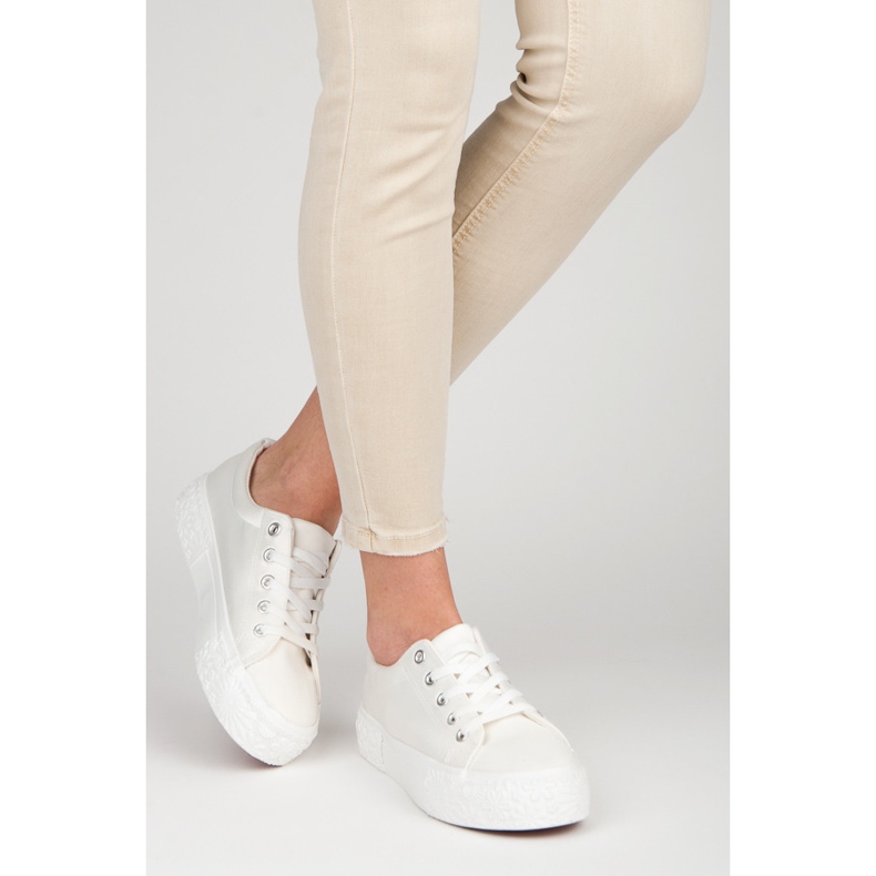 Kylie Satin Sneakers On The Platform white 1