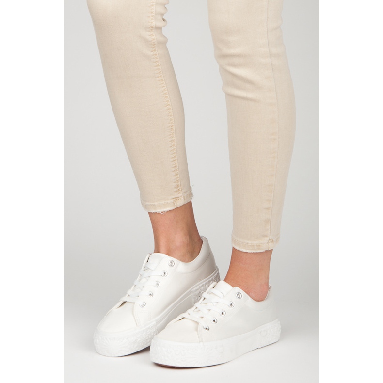 Kylie Satin Sneakers On The Platform white 2