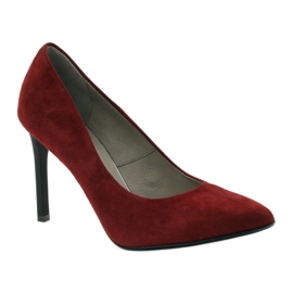 Edeo Women's leather pumps on Szpilka 3162 burgundy red 1 Edeo Women's leather pumps on Szpilka 3162 burgundy red 1