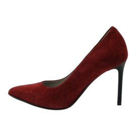 Edeo Women's leather pumps on Szpilka 3162 burgundy red 2 Edeo Women's leather pumps on Szpilka 3162 burgundy red 2