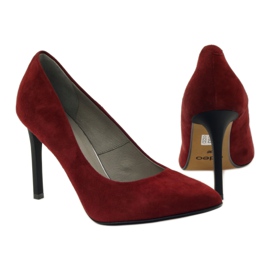 Edeo Women's leather pumps on Szpilka 3162 burgundy red 3 Edeo Women's leather pumps on Szpilka 3162 burgundy red 3