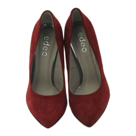Edeo Women's leather pumps on Szpilka 3162 burgundy red 4 Edeo Women's leather pumps on Szpilka 3162 burgundy red 4