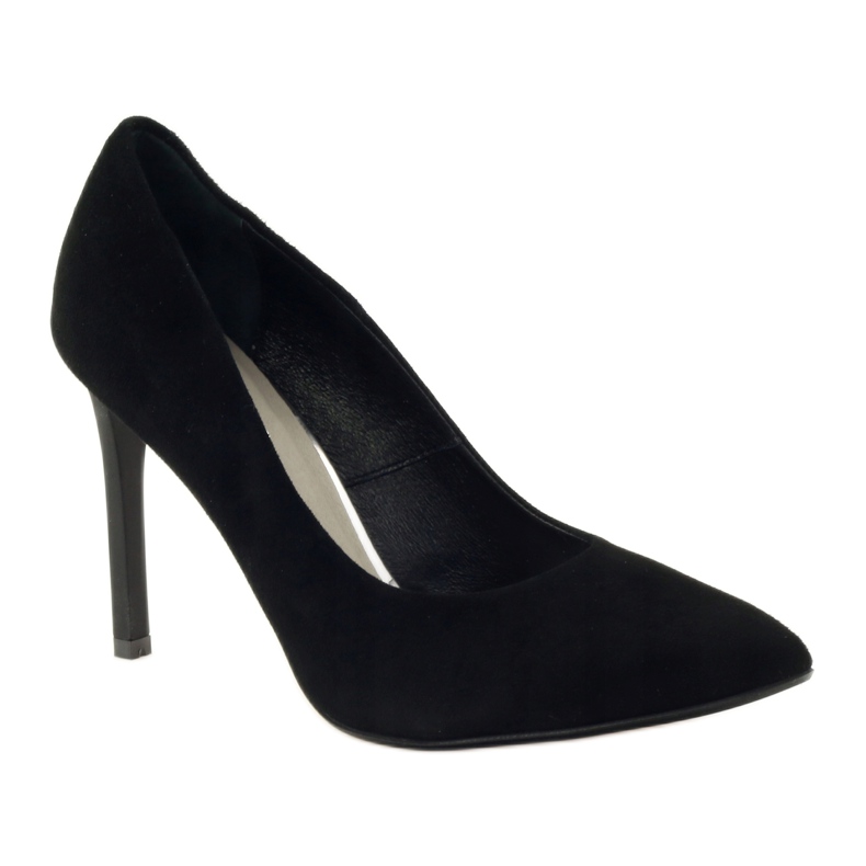 Edeo Leather Pumps On High Heel 3162 Black 1