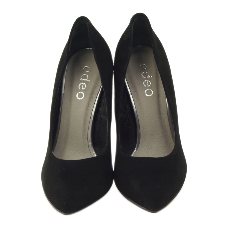 Edeo Leather Pumps On High Heel 3162 Black 4