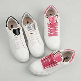Vices White Sweet Heart Sneakers pink 1