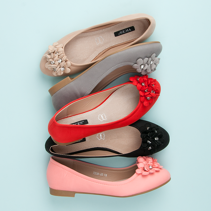 Vices Women's ballerinas with flowers pink 1 Vices Women's ballerinas with flowers pink 1