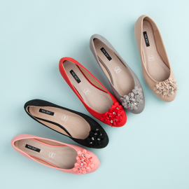 Vices Women's ballerinas with flowers black 2 Vices Women's ballerinas with flowers black 2