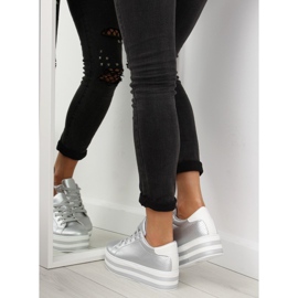 Silver NB183P Silver sneakers on a high sole grey 1