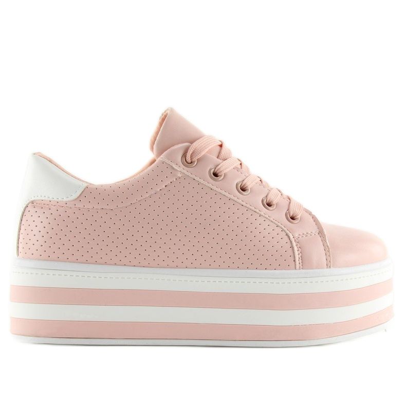 Pink pink sneakers on a high sole 1