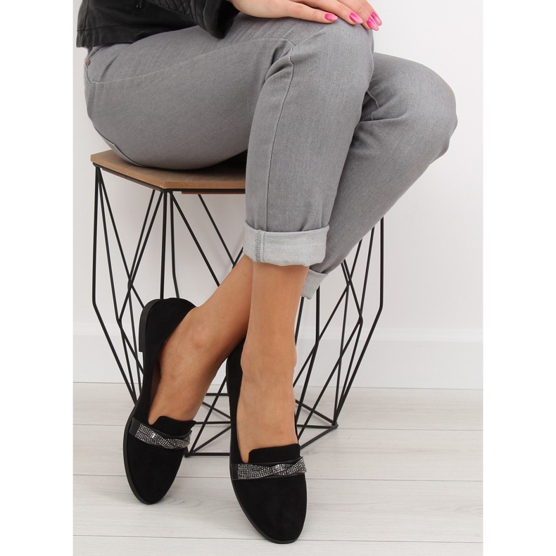 Black Women's black loafers H8-110 Black 2