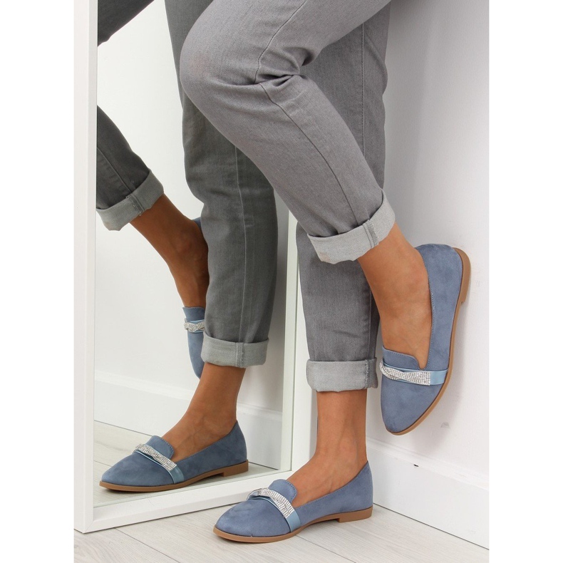 H8-110 Blue Women's blue loafers 1