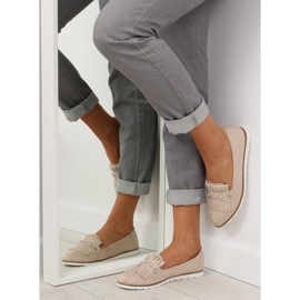 Women's beige loafers DM30P Beige 1