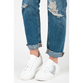 White sneakers with a heart 2