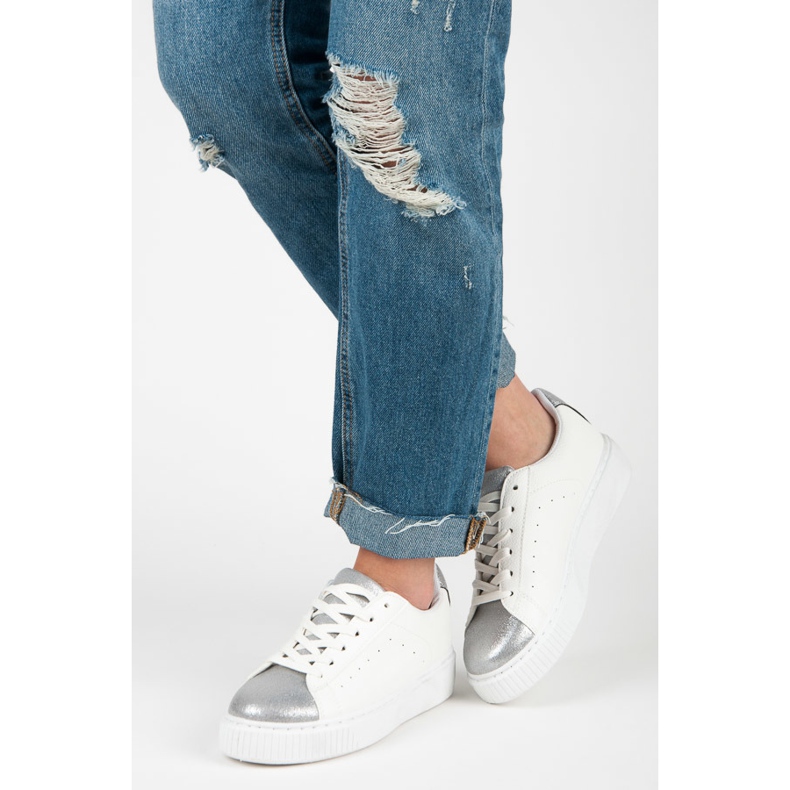 Snake Print Tied Sneakers white 2