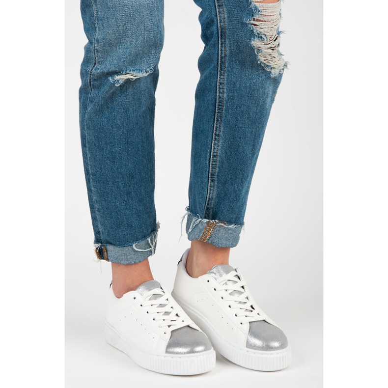 Snake Print Tied Sneakers white 1