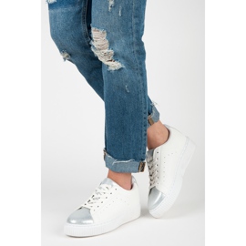 Tied snake print sneakers white grey 2