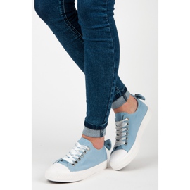Stylish sneakers with ornaments blue 2