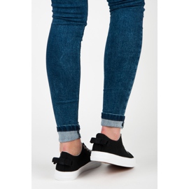 Black Sneakers With A Bow 2