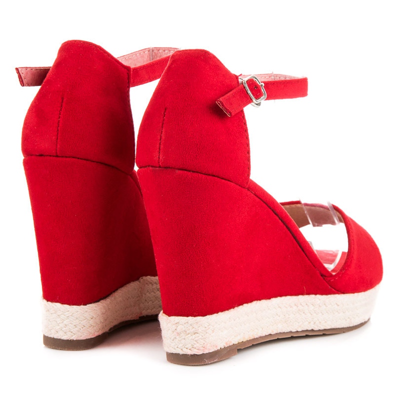Seastar Suede wedge sandals red 2