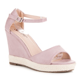 Seastar Suede wedge sandals purple 1