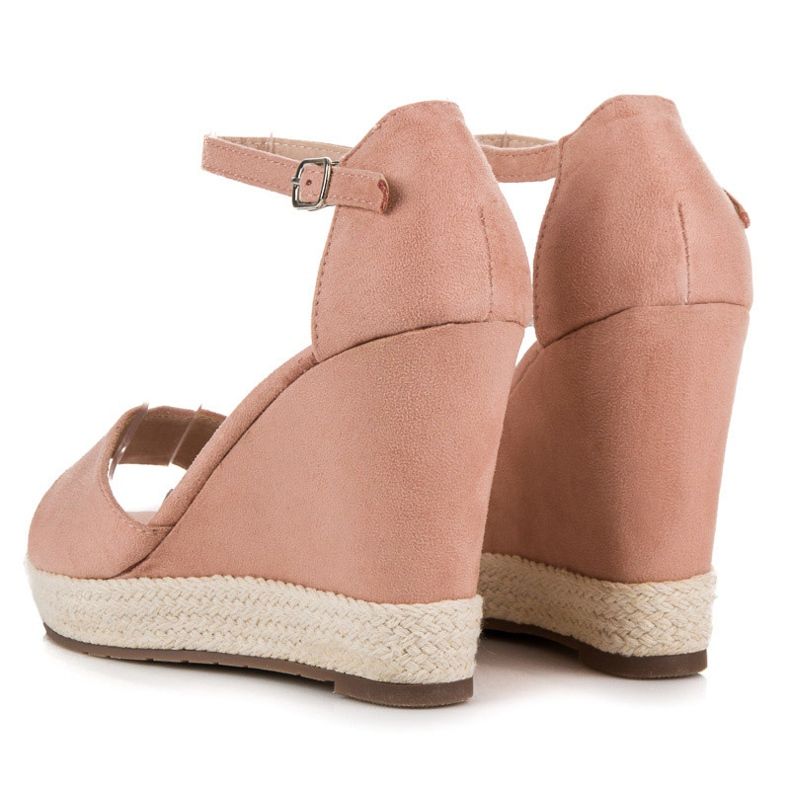 Seastar Suede wedge sandals pink 2