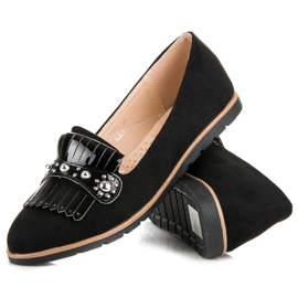 Seastar Suede Loafers With Fringes black 2