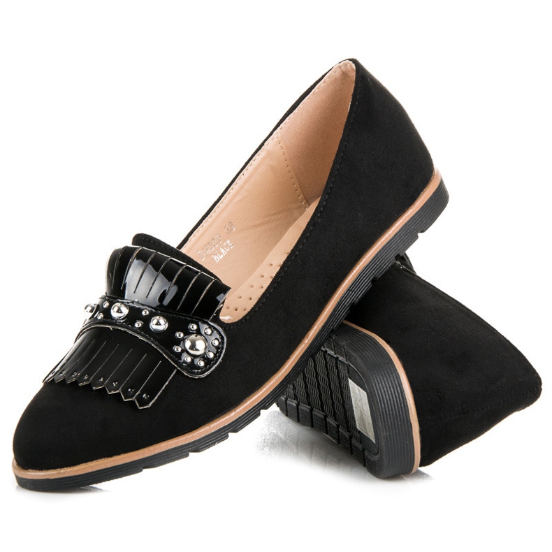 Seastar Suede Loafers With Fringes black 2