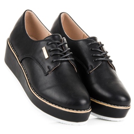 Tied wedge shoes vices black 1