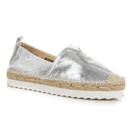 Silver Slip-On Espadrilles grey 1