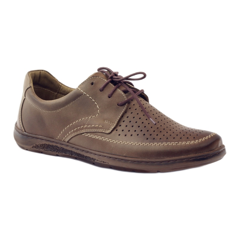 Riko men's shoes, perforated shoes 848 brown 1 Riko men's shoes, perforated shoes 848 brown 1