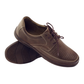 Riko men's shoes, perforated shoes 848 brown 3