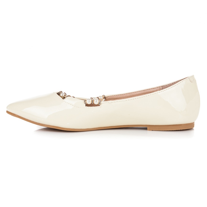 Lacquered ballerinas in pointed vices yellow 1