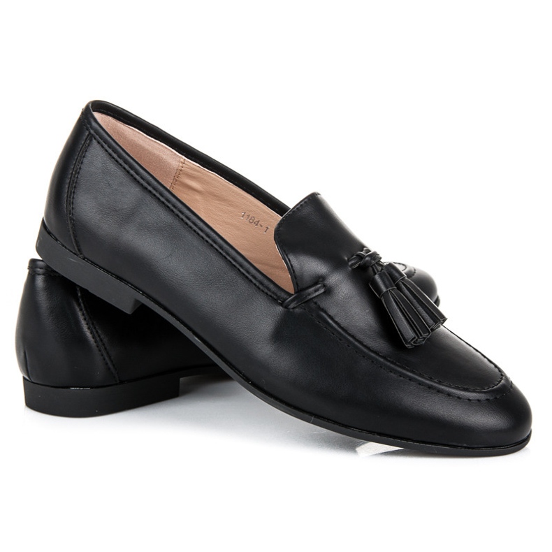 Black VICES fringed loafers 2