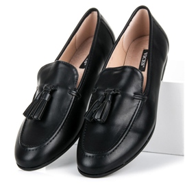 Black VICES fringed loafers 1