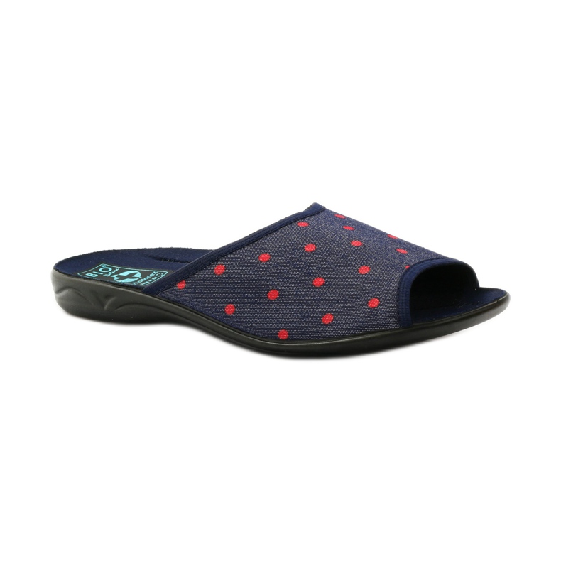 Women's slippers with dots Adanex navy blue red 1
