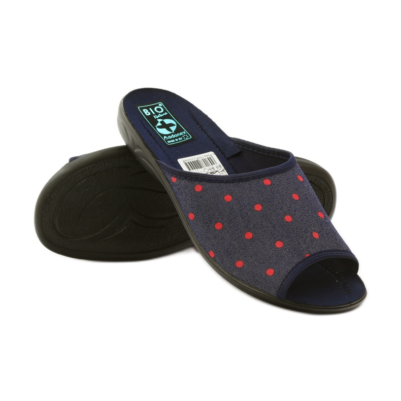 Women's slippers with dots Adanex navy blue red 3