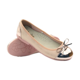 American Club Ballerinas pumps with an American bow pink yellow white 3