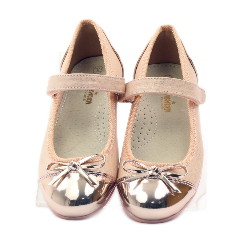 American Club Velcro ballerinas pumps American 14297 pink yellow 4 American Club Velcro ballerinas pumps American 14297 pink yellow 4