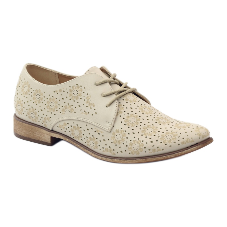 Sergio Leone Women's shoes with stylish flowers beige 1 Sergio Leone Women's shoes with stylish flowers beige 1
