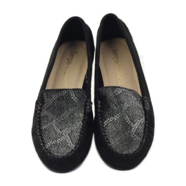 Sergio Leone 721 suede loafers black grey 4